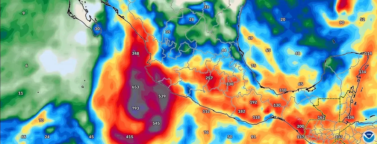Regresarán las tormentas a gran parte de México. La lluvia fuerte llegará al noroeste. Monterrey recibirá 40 mm al cierre de la semana.